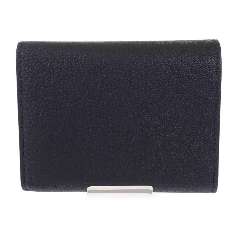 ティファニー TIFFANY&Co. Tウォレット 71935299 三つ折り財布 レザー ブラック ピンク ゴールド金具 レディース【中古】【Aランク】