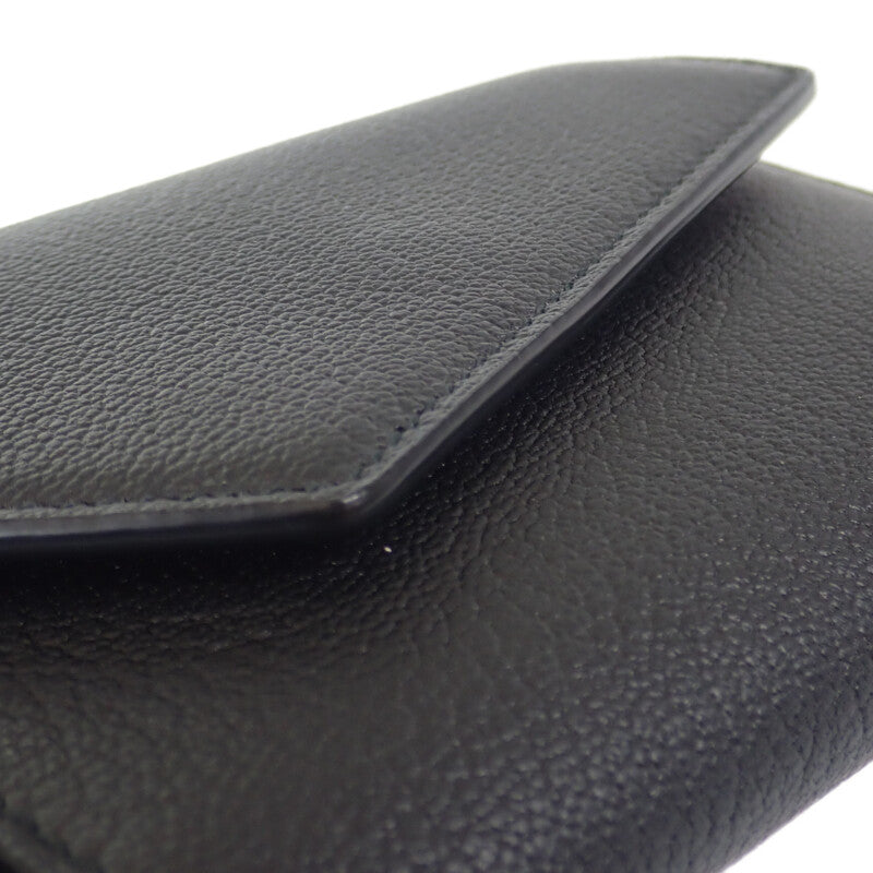 ティファニー TIFFANY&Co. Tウォレット 71935299 三つ折り財布 レザー ブラック ピンク ゴールド金具 レディース【中古】【Aランク】