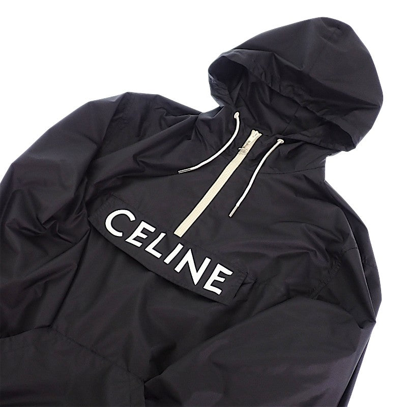 セリーヌ CELINE フロントロゴ アノラックパーカー 2W531495M.38NO マウンテンパーカー ナイロン ブラック 46 メンズ【中古】【ABランク】