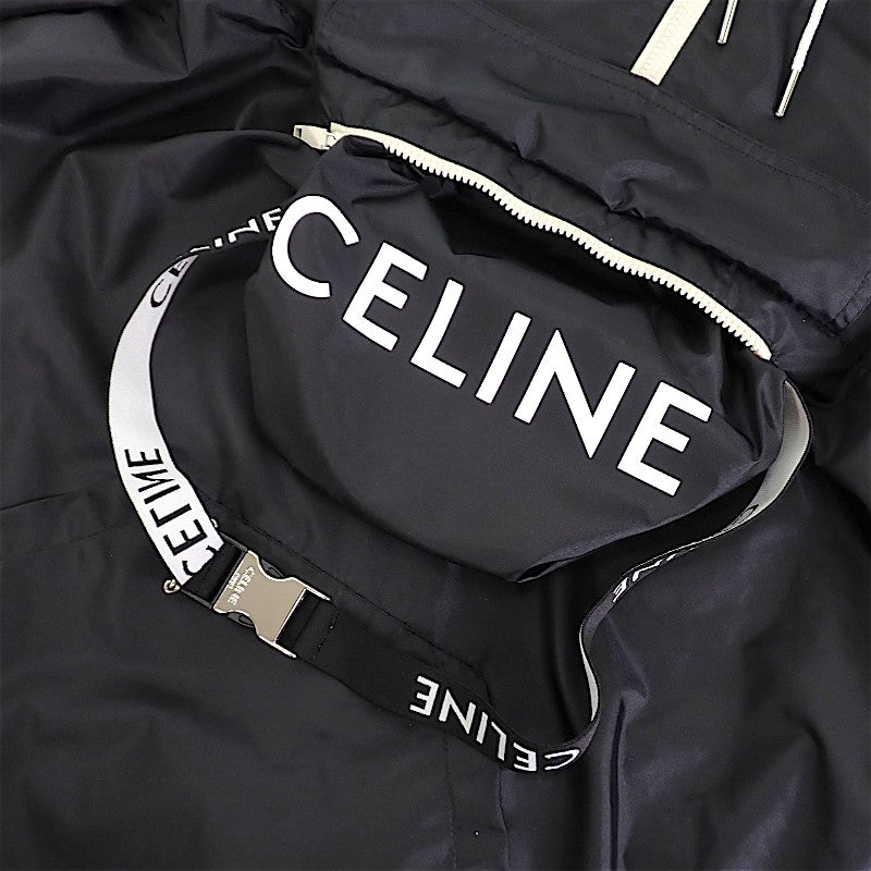 セリーヌ CELINE フロントロゴ アノラックパーカー 2W531495M.38NO マウンテンパーカー ナイロン ブラック 46 メンズ【中古】【ABランク】