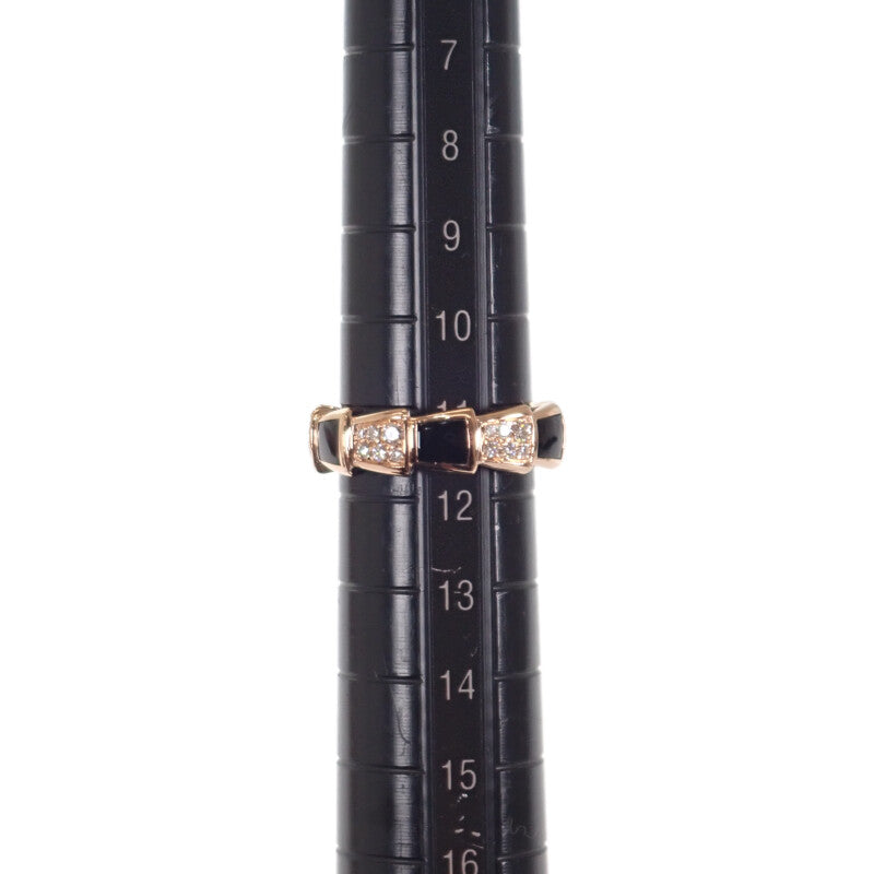 ブルガリ BVLGARI セルペンティ ヴァイパー 11号 52 356630 リング K18ピンクゴールド ダイヤモンド オニキス レディース【中古】【Aランク】