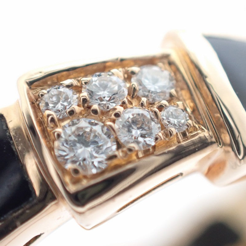 BVLGARI Serpenti Viper Ring 11 / 52 356630 K18 Pink Gold Gold Diamond Onyx Women's [Used] [A Rank]