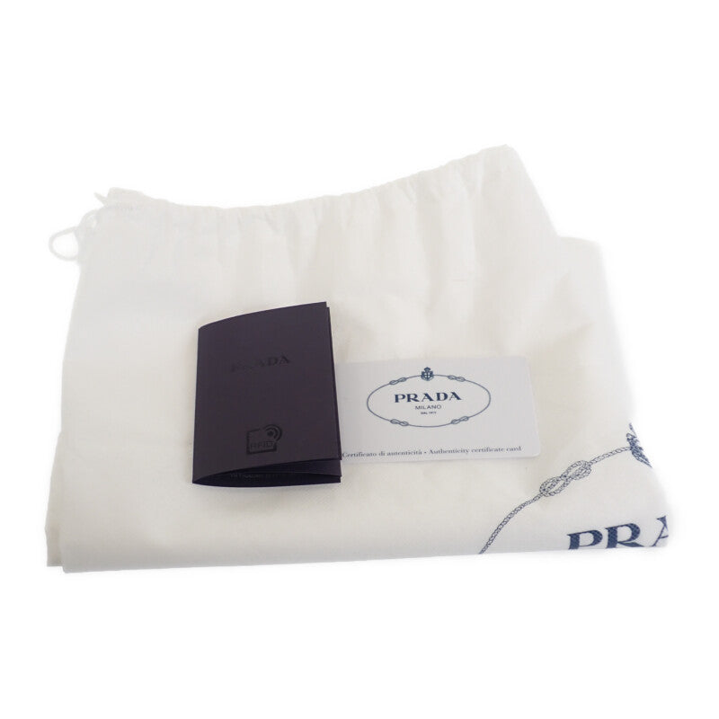 プラダ PRADA ロゴ ジャガードショルダー 1BH089_UCW_F0B16 ショルダーバッグ キャンバス レザー ベージュ ブラウン ゴールド金具 レディース【中古】【Aランク】