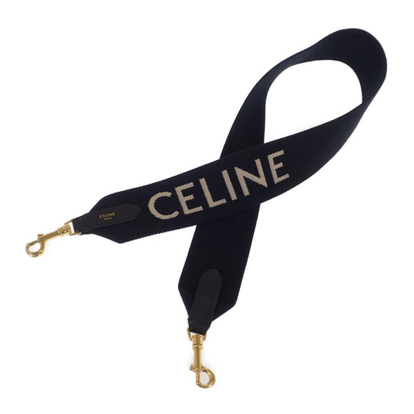 【中古】セリーヌ CELINE ジャガードロングストラップ 49S012AEP.38AW ストラップ ウール ブラック ゴールド金具 レディース ユニセックス【Aランク】