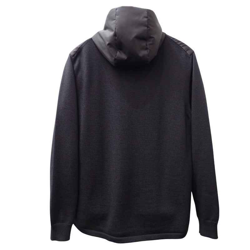 プラダ PRADA ニット切替ジャケット Re-Nylon 中綿 54 UMG026 ブルゾン ウール ナイロン ポリエステル ブラック ブラック金具 メンズ【中古】【Aランク】