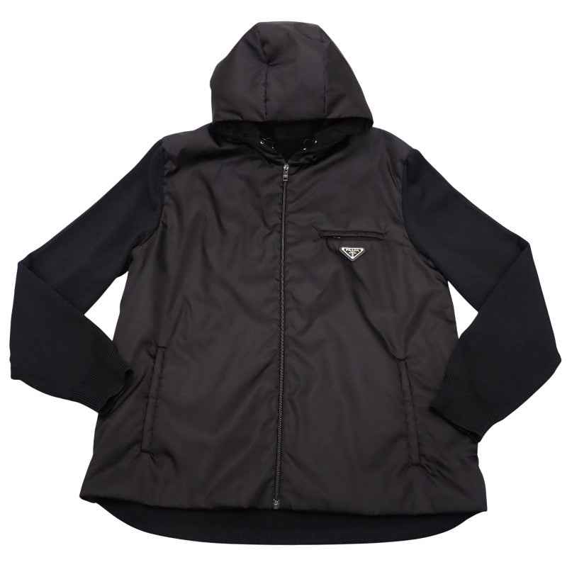 プラダ PRADA ニット切替ジャケット Re-Nylon 中綿 54 UMG026 ブルゾン