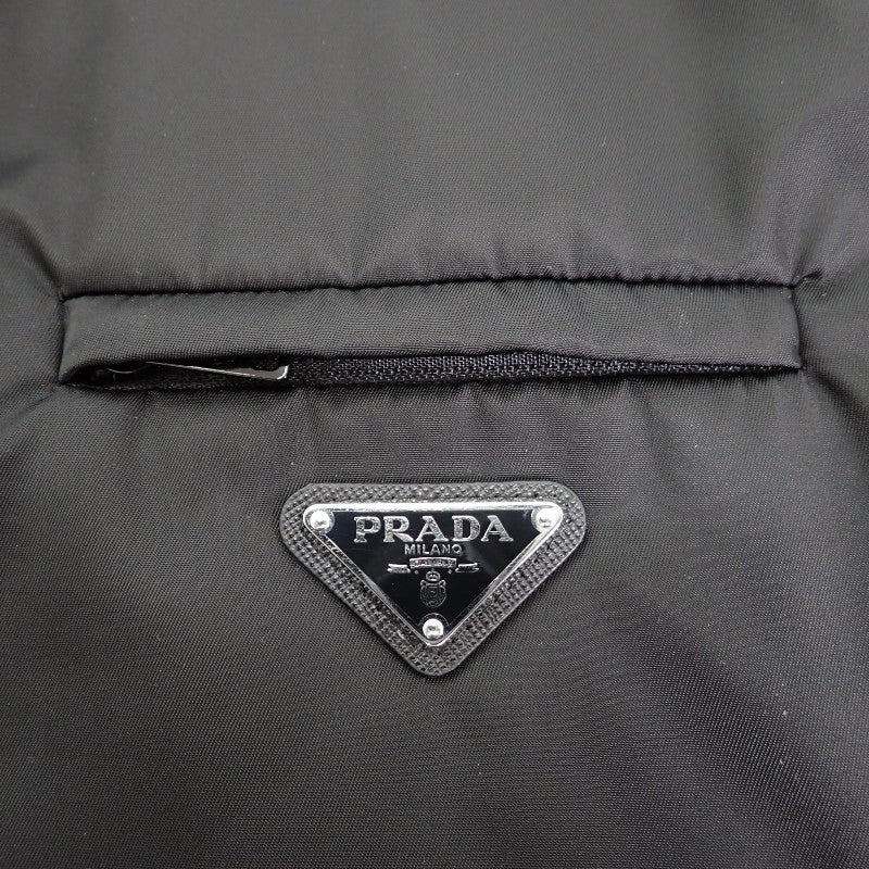 プラダ PRADA ニット切替ジャケット Re-Nylon 中綿 54 UMG026 ブルゾン ウール ナイロン ポリエステル ブラック ブラック金具 メンズ【中古】【Aランク】