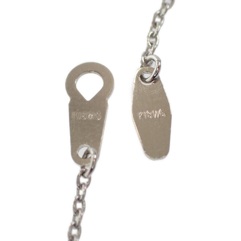 【中古】 K18WG デザインジュエリー キーモチーフ ネックレス K18ホワイトゴールド サファイア ダイヤモンド レディース【Aランク】