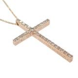 【中古】 デザインジュエリー クロス ネックレス K18ピンクゴールド ダイヤモンド レディース メンズ【Aランク】