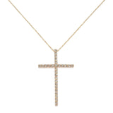 【中古】 デザインジュエリー クロス ネックレス K18ピンクゴールド ダイヤモンド レディース メンズ【Aランク】