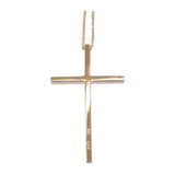 【中古】 デザインジュエリー クロス ネックレス K18ピンクゴールド ダイヤモンド レディース メンズ【Aランク】