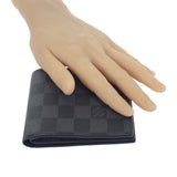 ルイヴィトン LOUIS VUITTON ポルトフォイユ・アメリゴNM N60053 ダミエグラフィット 二つ折り財布 ブラック メンズ【中古】【Sランク】