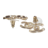 【中古】シャネル CHANEL ダブルココマーク ピアス メタル クリスタル ゴールド ブラック A22B刻印 レディース【Aランク】