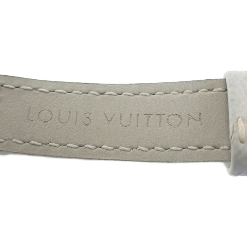 ルイヴィトン LOUIS VUITTON タンブール スリム Q12MGZ 腕時計 ステンレススチール レザー クオーツ ホワイト文字盤 レディース【中古】【ABランク】