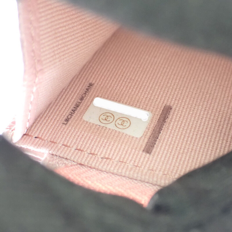 シャネル CHANEL マトラッセ フラップジップ コインケース AP0374 カードケース キャビアスキン ピンク ゴールド金具 レディース【中古】【Aランク】