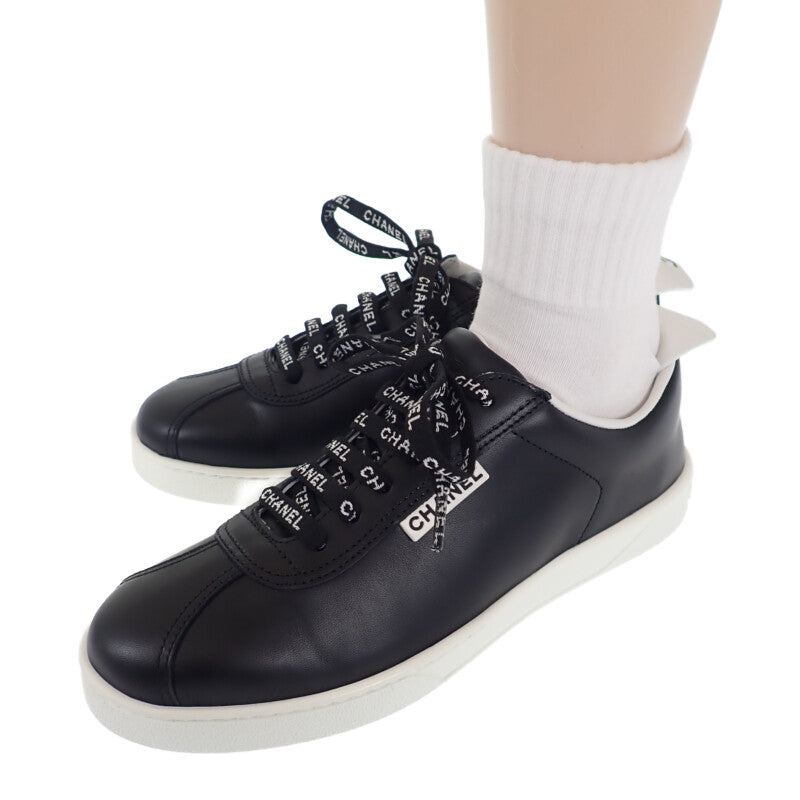 【新品レア品鑑定選択付】37 CHANEL スニーカー　ブラック　ヒール有 CHANEL シャネル レディース スニーカー サイズ：EU37 1/2(24cm位