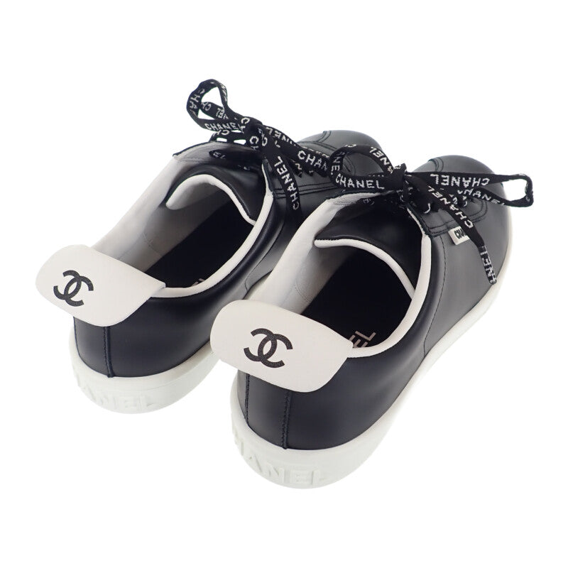 ☆良品☆ CHANEL スニーカー　レザー　ココマーク　38サイズ　レディース CHANEL シャネル 靴 スリッポン レディース38 ブラック ココマーク