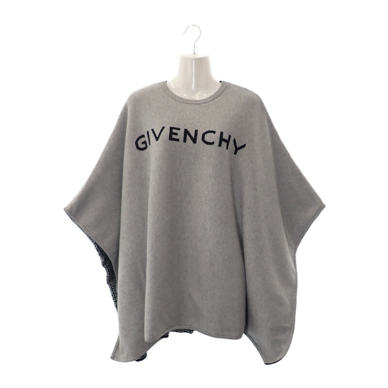 【中古】ジバンシー Givenchy リバーシブルニットケープ H16127 ニット コットン カシミヤ グレー ブラック 12+ キッズ レディース【Aランク】