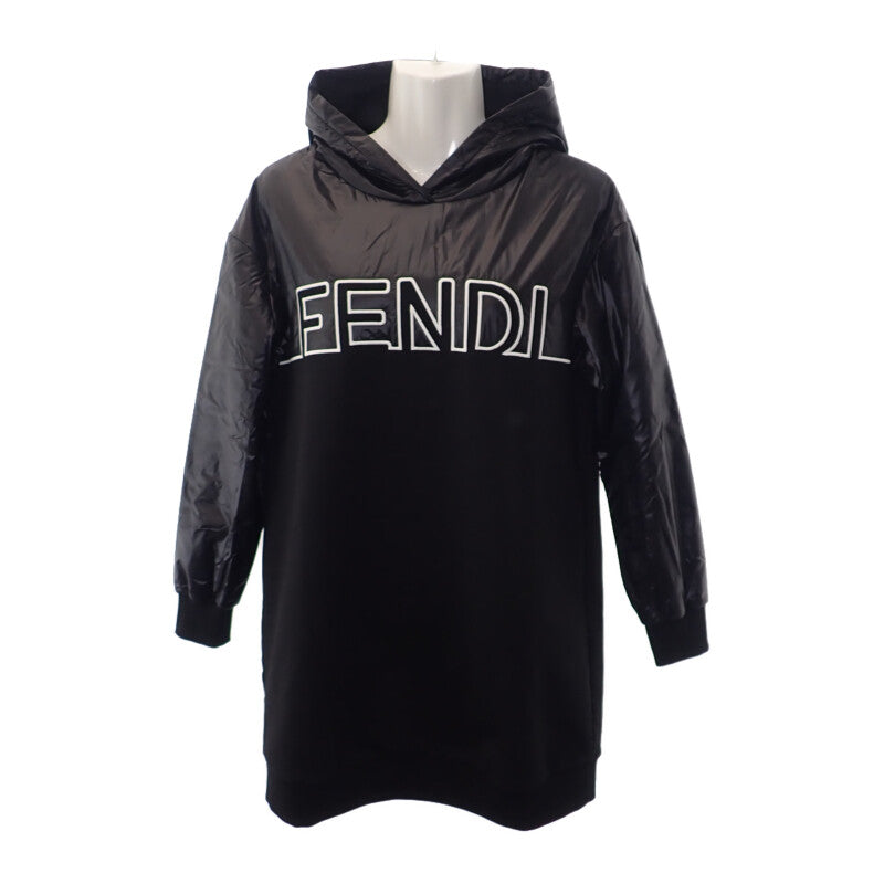 フェンディ FENDI ロゴ JF8541AG34 ワンピース コットン ポリエステル ブラック 12+ キッズ ガールズ【中古】【Aランク】