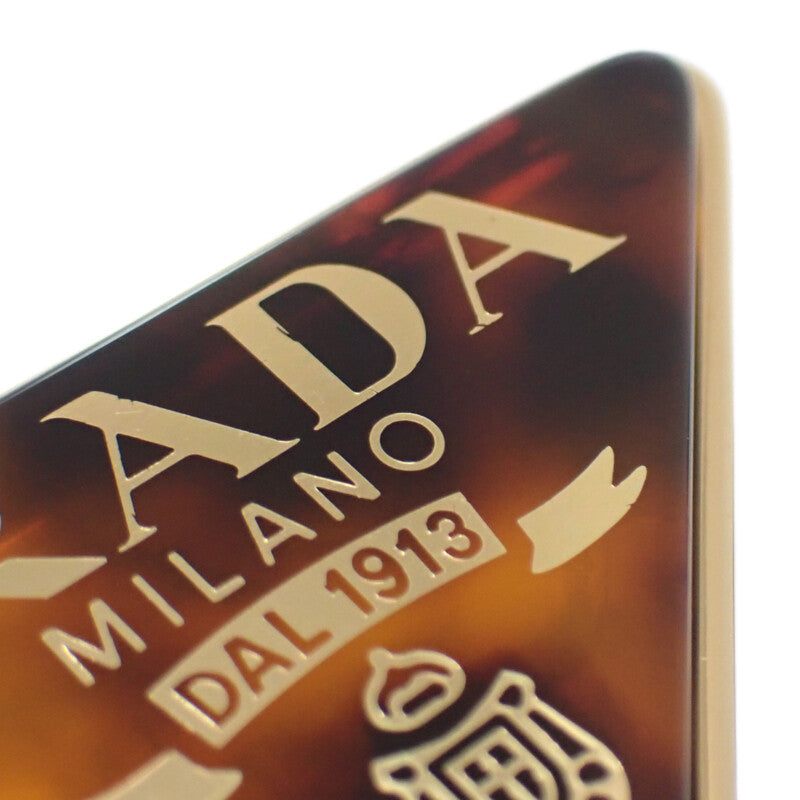 プラダ PRADA メタルバレッタ 1IF169 ヘアアクセサリー メタル プレックス トータスカラー ゴールド レディース【中古】【Aランク】