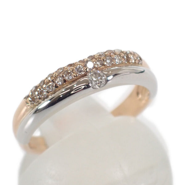 K18PG Pt900 デザインジュエリー 11号 リング K18ピンクゴールド Pt900プラチナ ダイヤモンド レディース【中古】【Aランク】