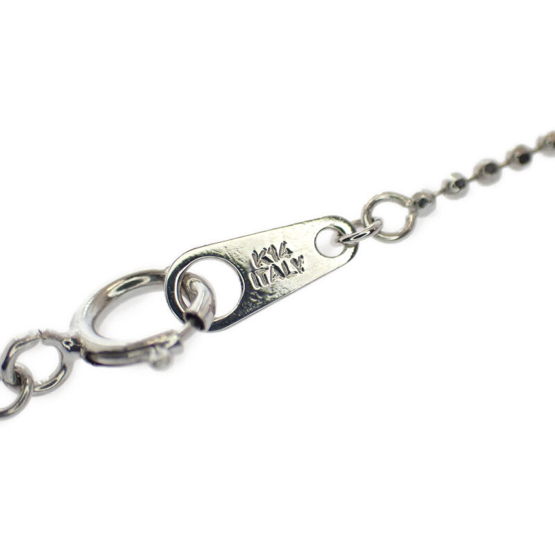 【中古】 K14WG デザイン ジュエリー クロス ネックレス K14ホワイトゴールド ダイヤモンド レディース【Aランク】