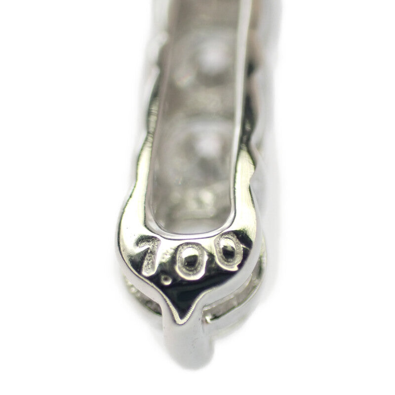 中古】 K14WG デザイン ジュエリー クロス ネックレス K14ホワイト