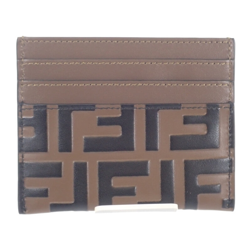 フェンディ FENDI FFダイヤモンド 8M0445ADYMF13VK カードケース レザー ブラウン ゴールド金具 レディース メンズ【中古】【SAランク】