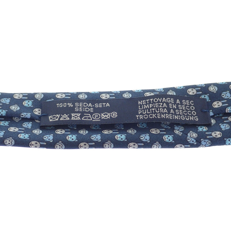 エルメス HERMES シルクツイル タイ ネクタイ シルク ネイビー アニマル柄 メンズ【中古】【SAランク】
