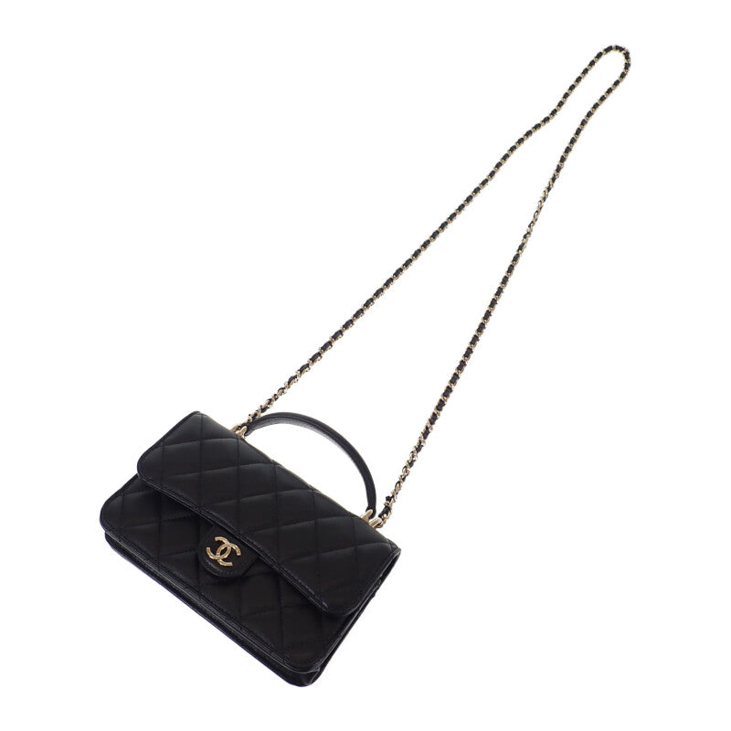 シャネル CHANEL マトラッセ フラップフォンケース AP3226 2WAYバッグ ショルダーバッグ ラムスキン ブラック ゴールド金具 レディース【中古】【Aランク】