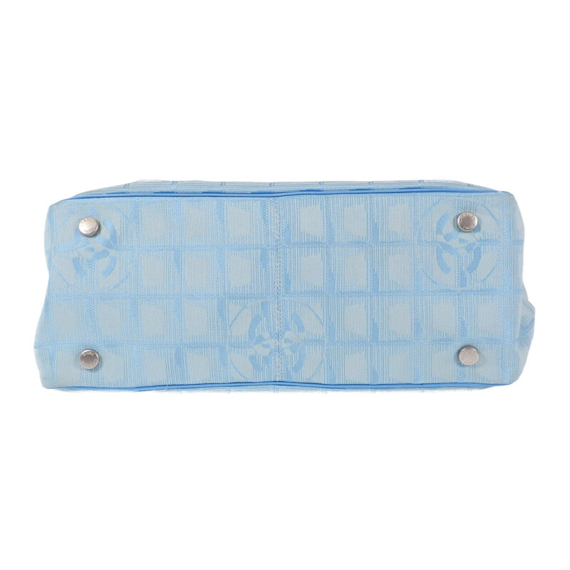 シャネル CHANEL ニュートラベルライントート PM トートバッグ ナイロン レザー ブルー レディース【中古】【Bランク】