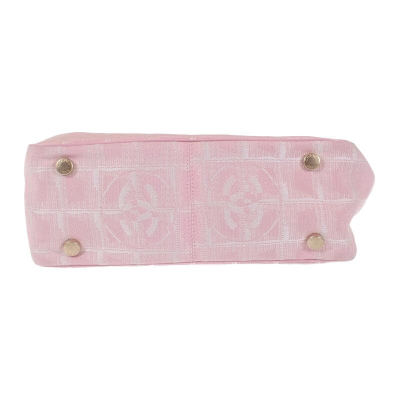 シャネル CHANEL ニュートラベルライントート TPM トートバッグ ナイロン レザー ピンク レディース【中古】【ABランク】