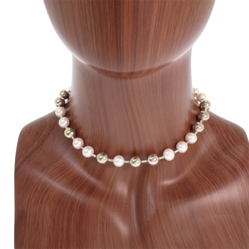 ティファニー TIFFANY&Co. ハードウェアパールボール 64048201 ネックレス シルバー925 シルバー ホワイト フレッシュウォーターパール レディース【中古】【Aランク】