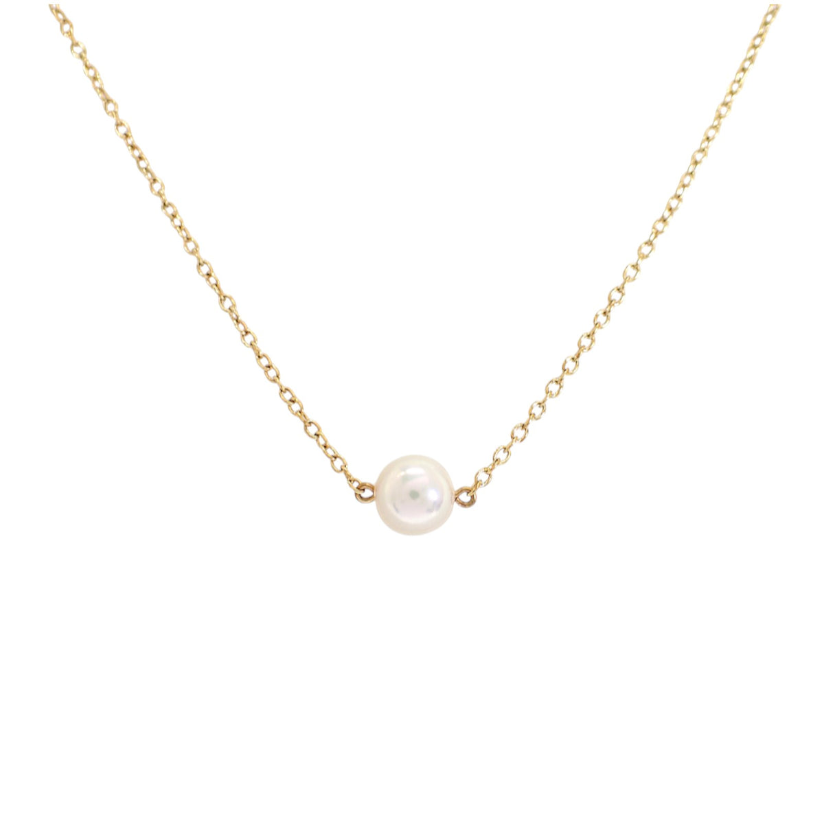 MIKIMOTO 御木本 珍珠項鍊 18K黃金 養殖珍珠 金色 女士 【中古】【A級品】