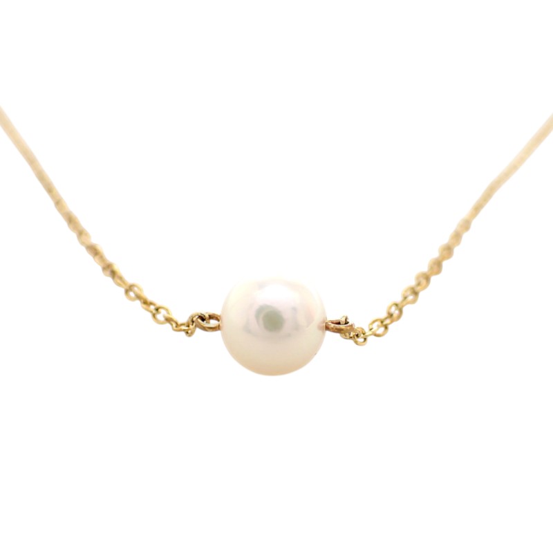 Mikimoto Pearl Necklace K18 Yellow Gold Akoya Pearl Gold Women's [Used] [Rank A]