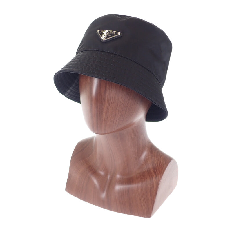プラダ PRADA Re-Nylon バケットハット M 1HC137_2DMI_F0002 ハット ナイロン ブラック レディース メンズ【中古】【Aランク】