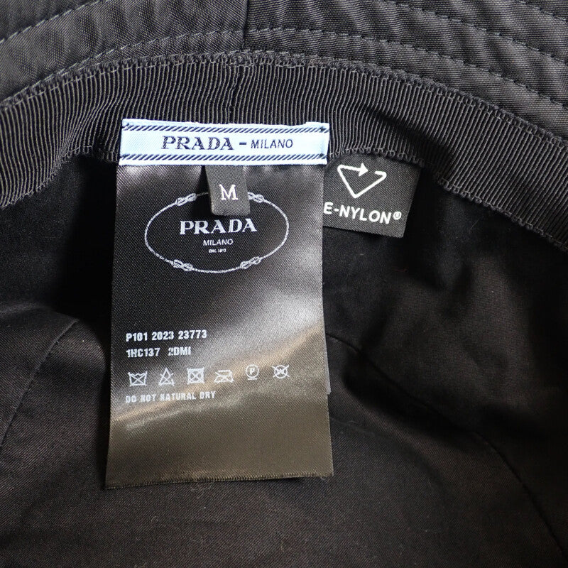 プラダ PRADA Re-Nylon バケットハット M 1HC137_2DMI_F0002 ハット ナイロン ブラック レディース メンズ【中古】【Aランク】