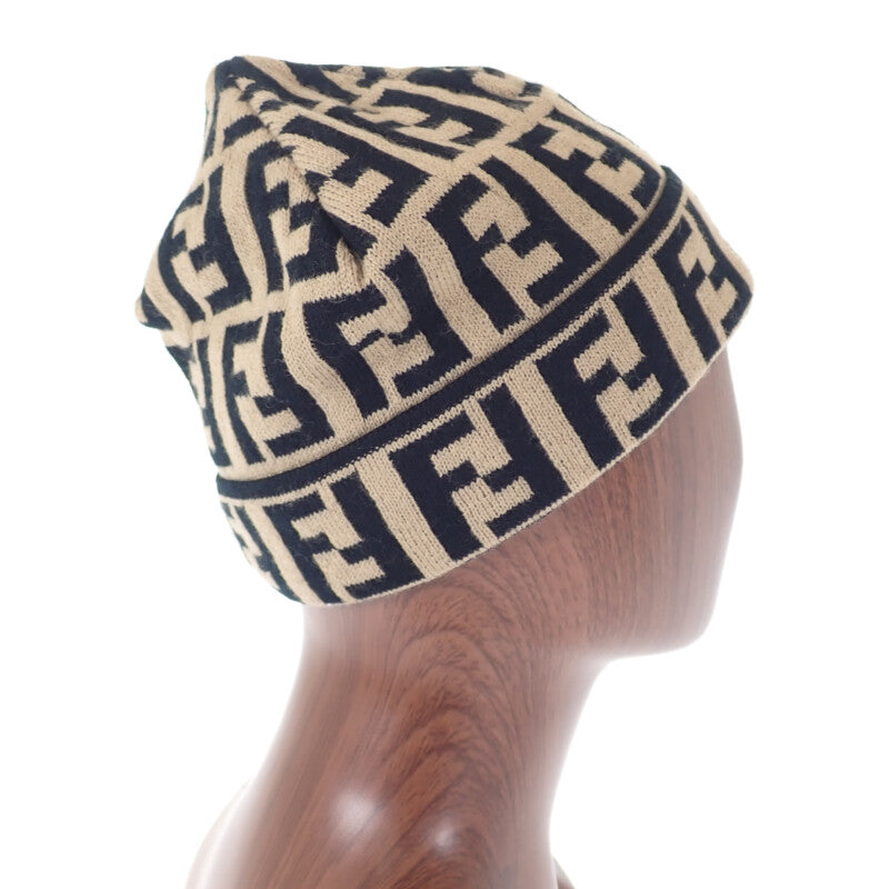フェンディ FENDI ビーニー ニットキャップ ウール ブラウン レディース メンズ ユニセックス【中古】【SAランク】