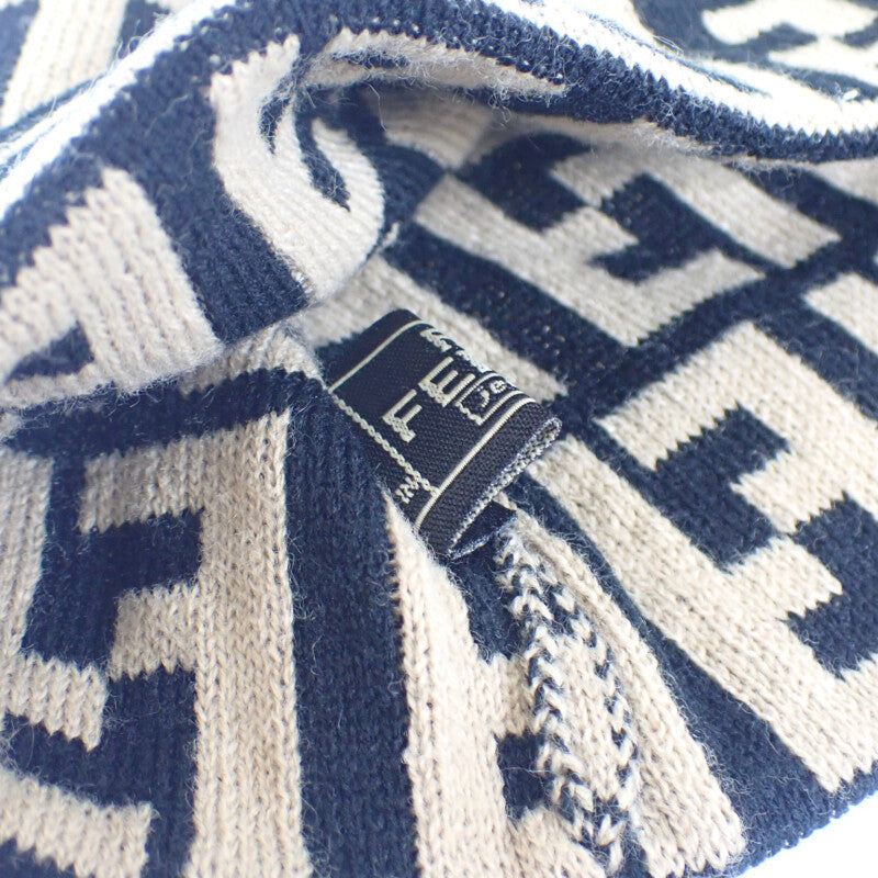 フェンディ FENDI ビーニー ニットキャップ ウール ブラウン レディース メンズ ユニセックス【中古】【SAランク】