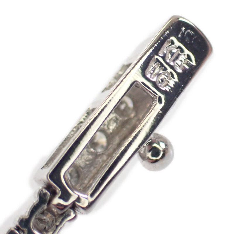 中古】 K18WG デザインジュエリー クロスダイヤ ブレスレット K18