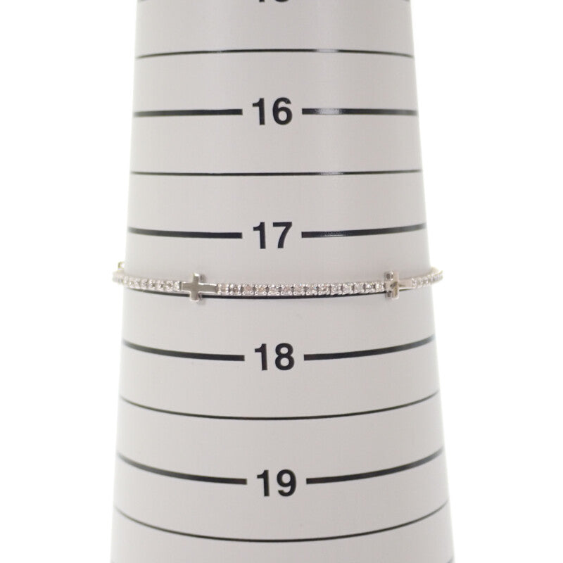 【中古】 K18WG デザインジュエリー クロスダイヤ ブレスレット K18ホワイトゴールド ダイヤモンド レディース【Aランク】