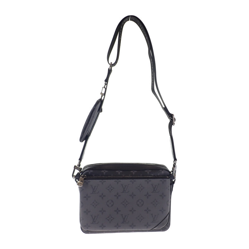 【中古】ルイヴィトン LOUIS VUITTON トリオ・メッセンジャー M69443 ショルダーバッグ モノグラムエクリプス ブラック シルバー金具 メンズ【Aランク】