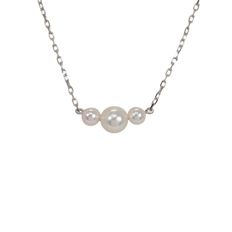 ミキモト MIKIMOTO パール ペンダント 3P ネックレス アコヤ真珠 K18