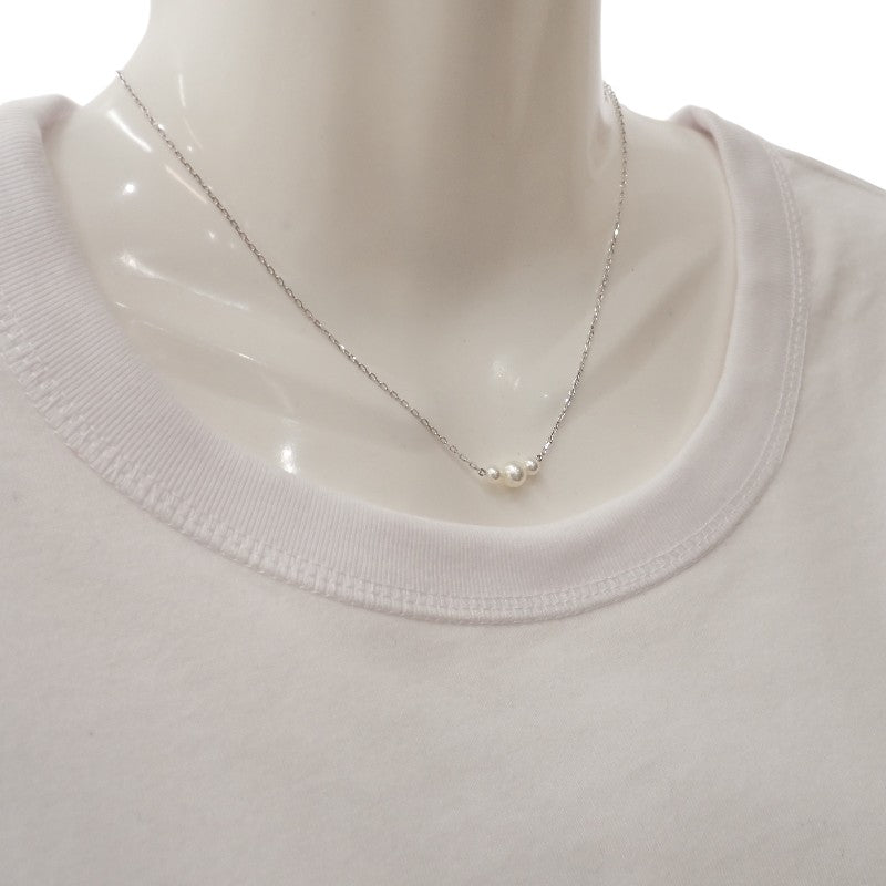 ミキモト MIKIMOTO パール ペンダント 3P ネックレス アコヤ真珠 K18