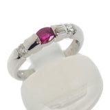 Pt900 R D デザインジュエリー リング Pt900プラチナ 10号 ルビー ダイヤモンド レディース【中古】【Aランク】