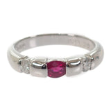 Pt900 R D デザインジュエリー リング Pt900プラチナ 10号 ルビー ダイヤモンド レディース【中古】【Aランク】