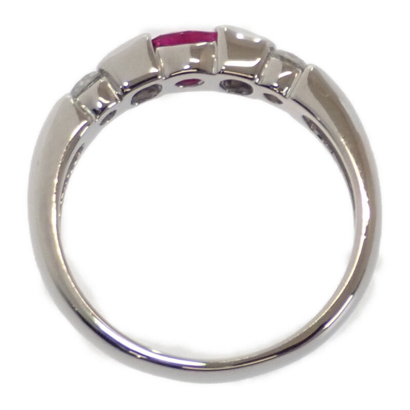 Pt900 R D デザインジュエリー リング Pt900プラチナ 10号 ルビー ダイヤモンド レディース【中古】【Aランク】