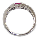 Pt900 R D デザインジュエリー リング Pt900プラチナ 10号 ルビー ダイヤモンド レディース【中古】【Aランク】