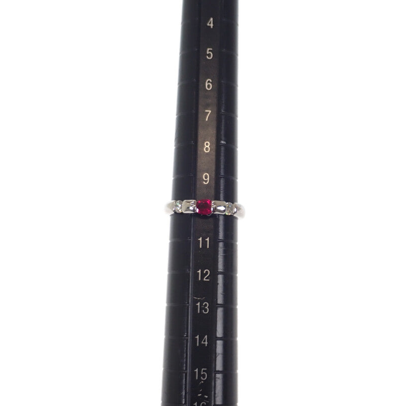 Pt900 R D デザインジュエリー リング Pt900プラチナ 10号 ルビー ダイヤモンド レディース【中古】【Aランク】