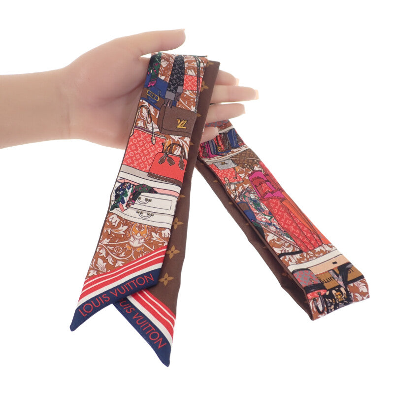 ルイヴィトン LOUIS VUITTON バンドーBB プリヴェ M76111 モノグラム スカーフ シルク ブラウン マルチカラー レディース【中古】【Aランク】